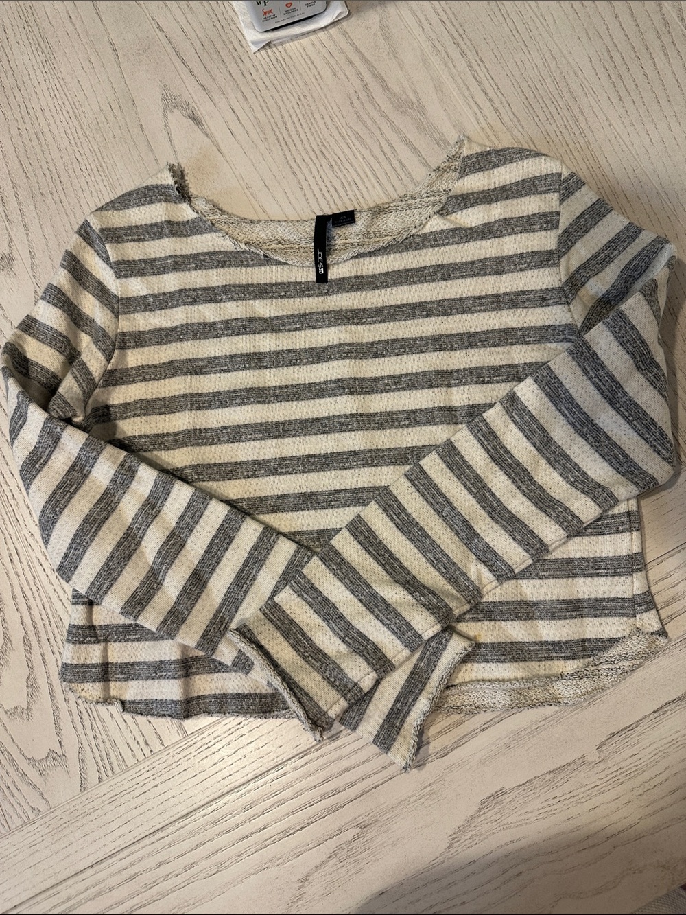 Joe's Jeans Gray & Cream Striped Long-Sleeve Top